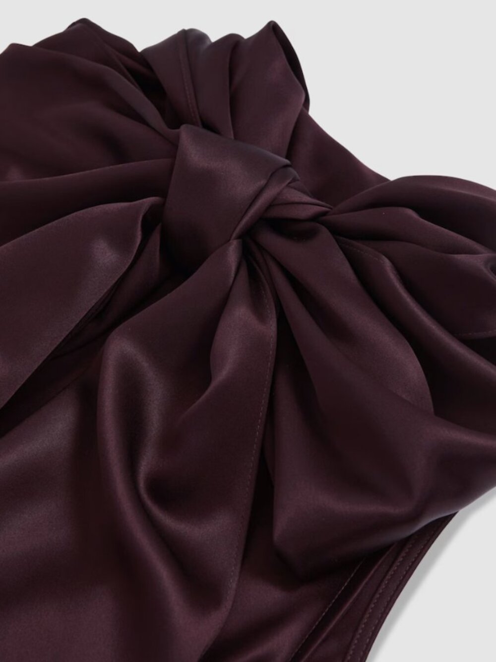 REISS Fae Satin Cape Maxi Dress Gown Burgundy Satin Event Party Cocktail - Picture 4 of 10